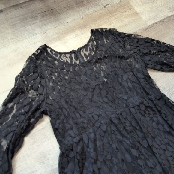 NWOT Torrid Lace Dress Womens Size 20 Black Goth Long Sleeve Knee Length - Picture 2 of 9